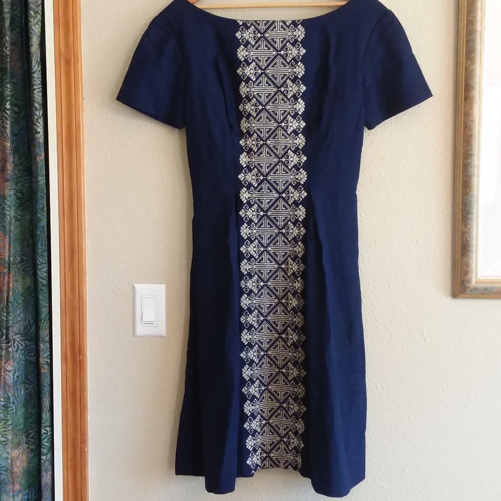 Vintage hand made elegant knee length dress.